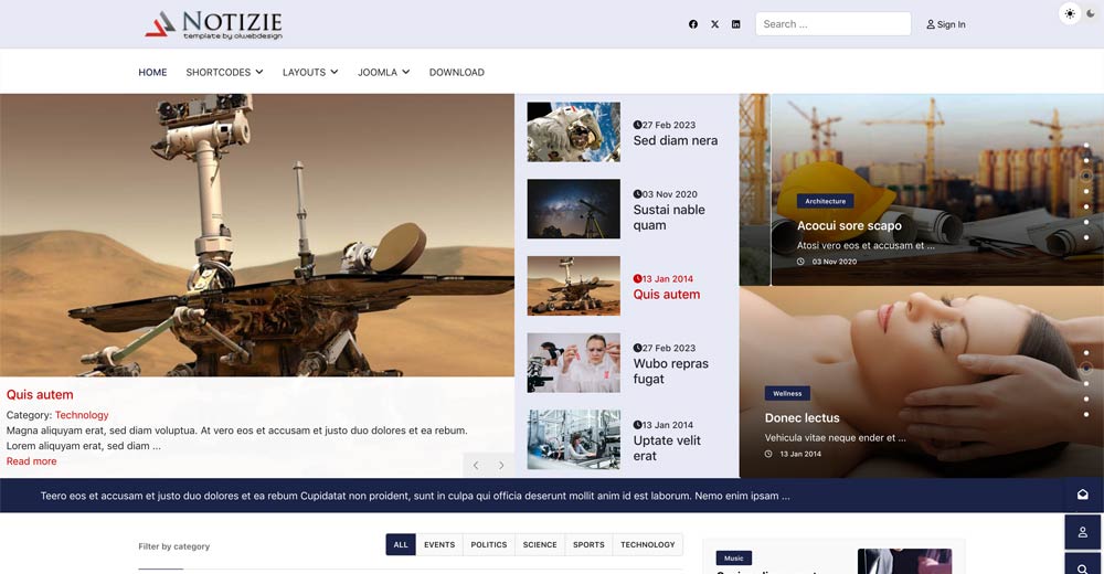 Newspaper News Joomla Template