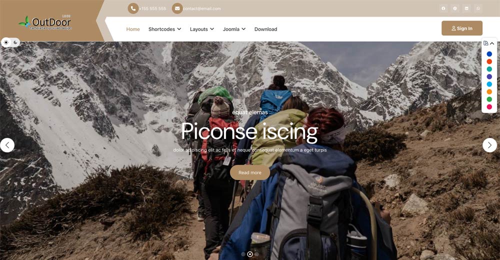 Outdoor activities Joomla template
