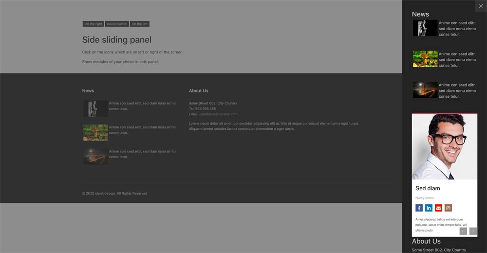 Side panel joomla module